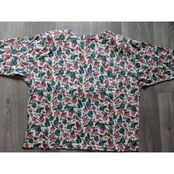 VTG Liz Thomas Plus Floral Print Blouse With Button Detail 42/22W - Picture 4 of 6